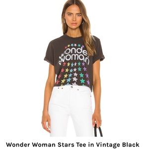 black and rainbow wonder woman cropped tee